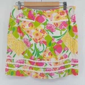 Lilly Pulitzer Floral Pattern Mini Skirt Size 8